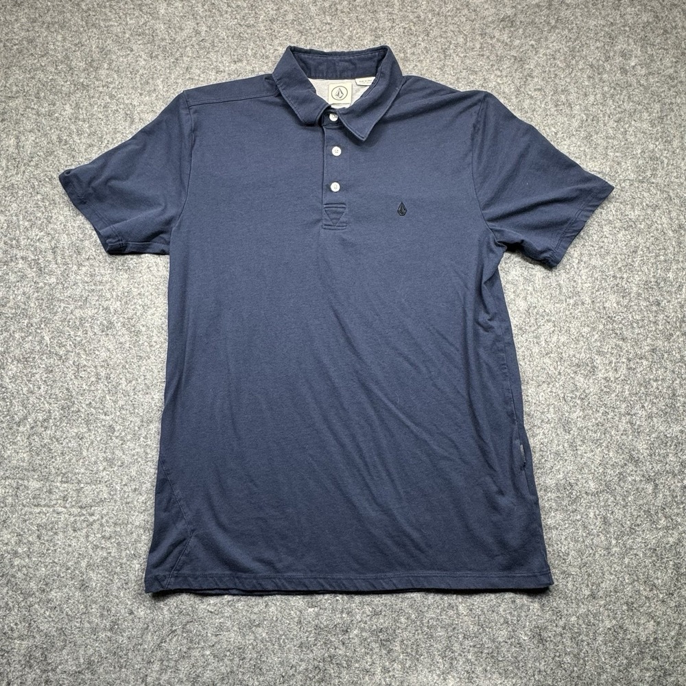 Volcom Pullover Knit Polo Shirt Men's Size M Blue Short Sleeve‎ A01314S0 - Picture 2 of 12